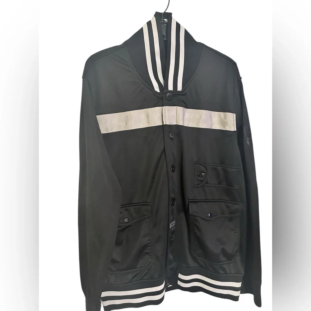 Sean John Vintage Y2K‎ Varsity Jacket Black & Grey sz XL